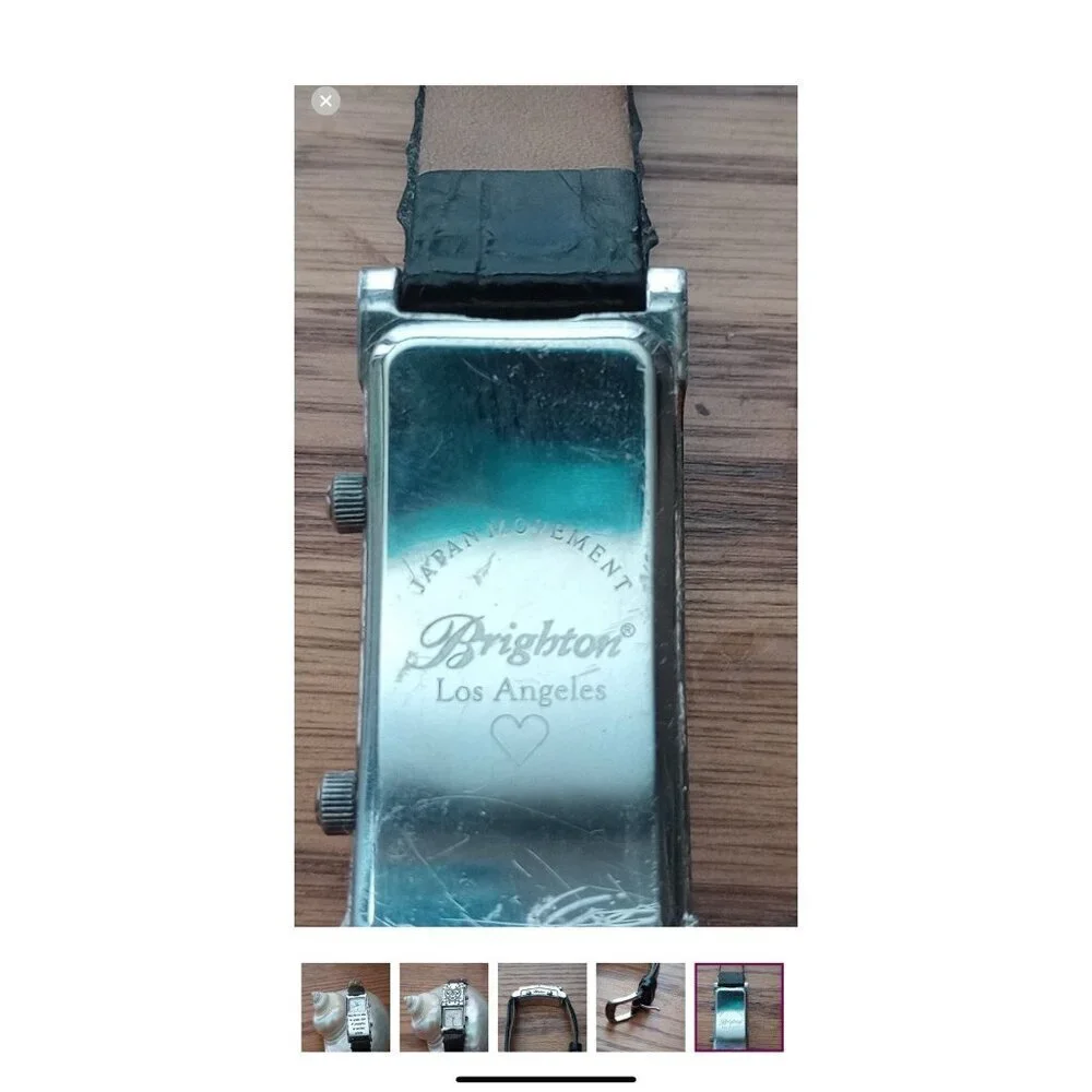 BRIGHTON LOS ANGELES Black Leather DUAL FACE WATCH Preloved Has New Battery
